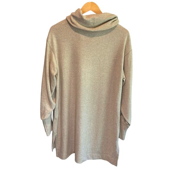 Anthro Maeve Oatmeal Cowl Neck Sweatshirt Dress - size Medium - Picture 6 of 6
